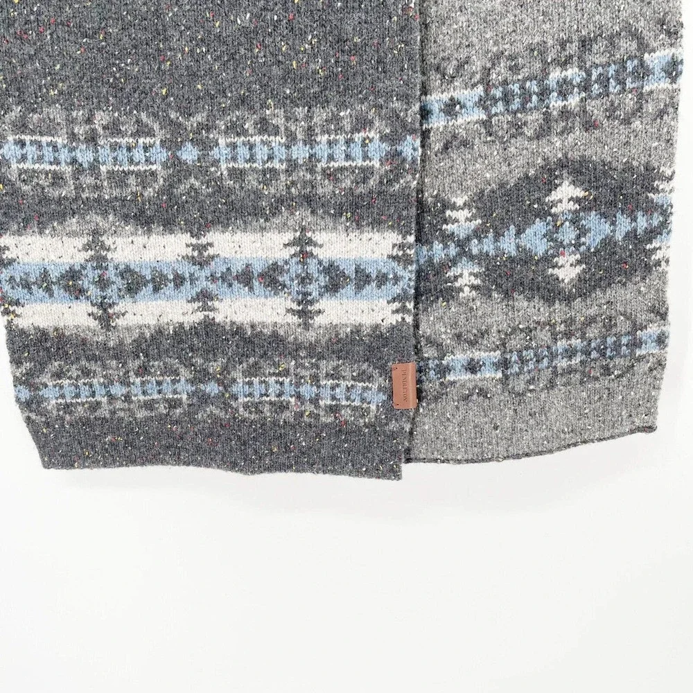 Pendleton Southwest Print Speckled Knit‎ Wrap Scarf O/S Gray Blue Oversized
